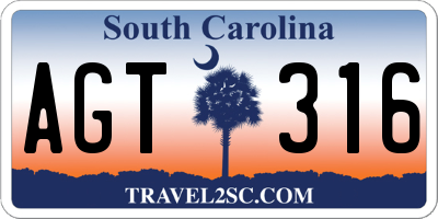 SC license plate AGT316