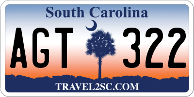 SC license plate AGT322