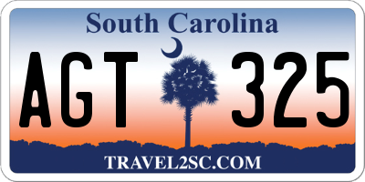 SC license plate AGT325