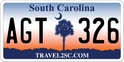 SC license plate AGT326