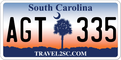 SC license plate AGT335