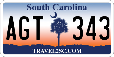 SC license plate AGT343
