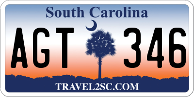 SC license plate AGT346
