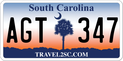 SC license plate AGT347