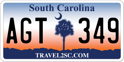 SC license plate AGT349