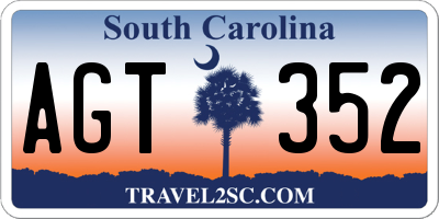 SC license plate AGT352