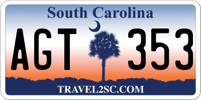 SC license plate AGT353