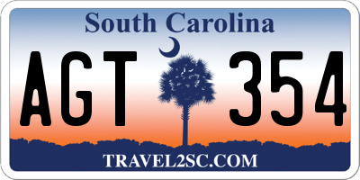 SC license plate AGT354