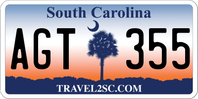 SC license plate AGT355