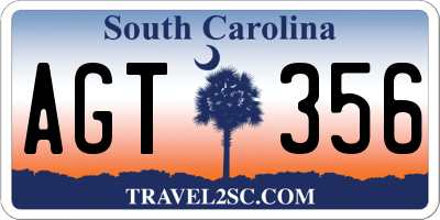 SC license plate AGT356