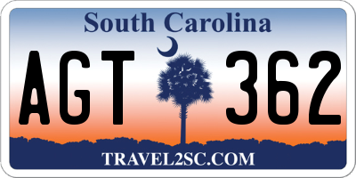 SC license plate AGT362