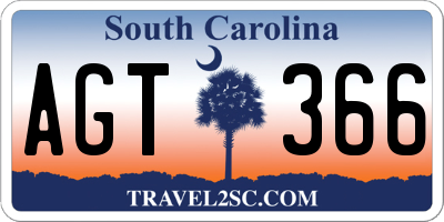SC license plate AGT366