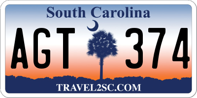 SC license plate AGT374