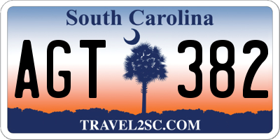 SC license plate AGT382