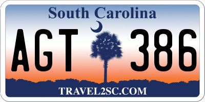 SC license plate AGT386