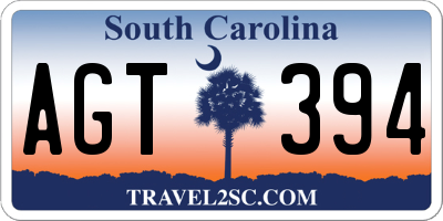 SC license plate AGT394