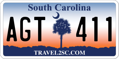 SC license plate AGT411