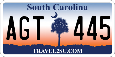 SC license plate AGT445