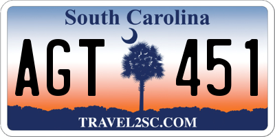 SC license plate AGT451