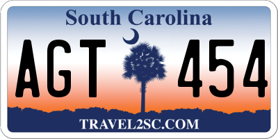 SC license plate AGT454