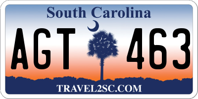 SC license plate AGT463