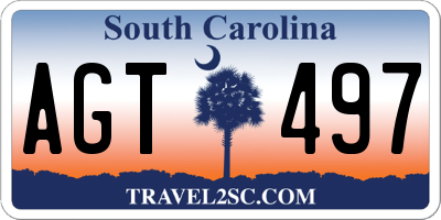 SC license plate AGT497