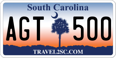 SC license plate AGT500