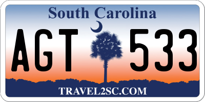 SC license plate AGT533