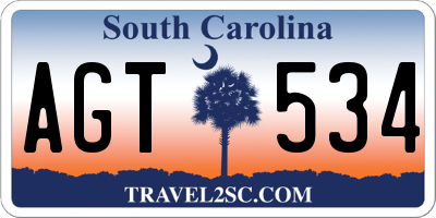 SC license plate AGT534