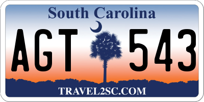 SC license plate AGT543