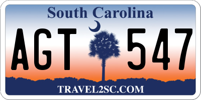 SC license plate AGT547