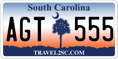 SC license plate AGT555