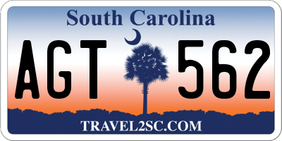 SC license plate AGT562