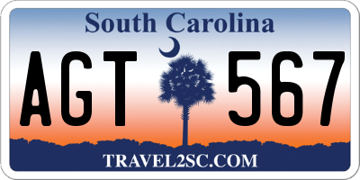 SC license plate AGT567