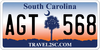 SC license plate AGT568