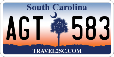 SC license plate AGT583