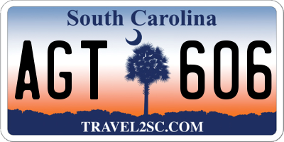 SC license plate AGT606