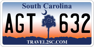 SC license plate AGT632