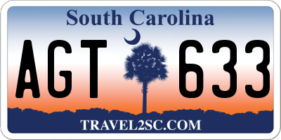 SC license plate AGT633