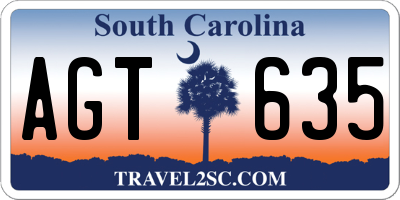 SC license plate AGT635