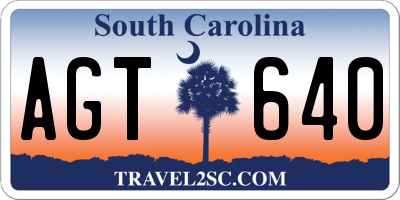 SC license plate AGT640