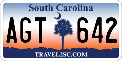 SC license plate AGT642