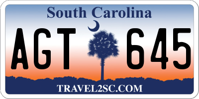 SC license plate AGT645