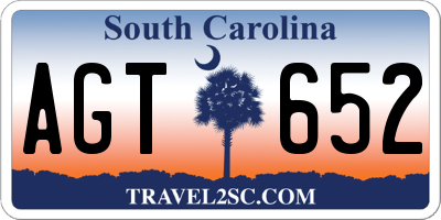 SC license plate AGT652