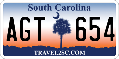 SC license plate AGT654