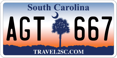 SC license plate AGT667