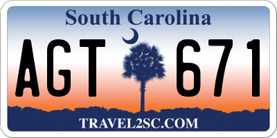 SC license plate AGT671