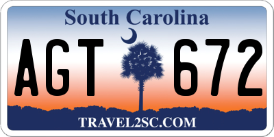 SC license plate AGT672