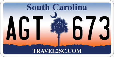 SC license plate AGT673