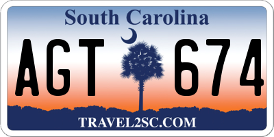 SC license plate AGT674